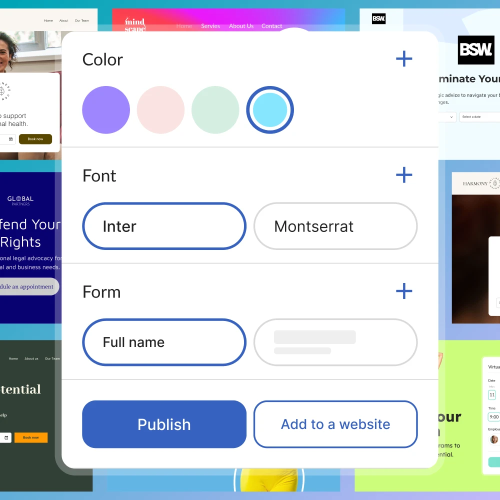 Complete freedom in choosing the style and layout of the site